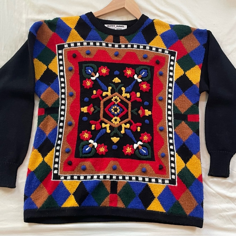 Kitty Hawk Colorful Pattern Sweater